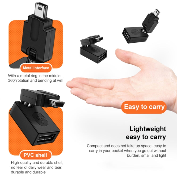 High Quality USB 2.0 AF to OTG Mini USB Adapter, Support 360 Degree Rotation by buy2fix