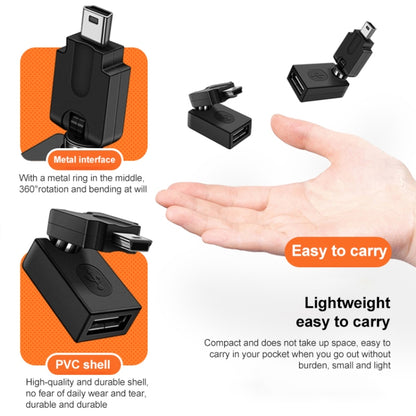 High Quality USB 2.0 AF to OTG Mini USB Adapter, Support 360 Degree Rotation by buy2fix