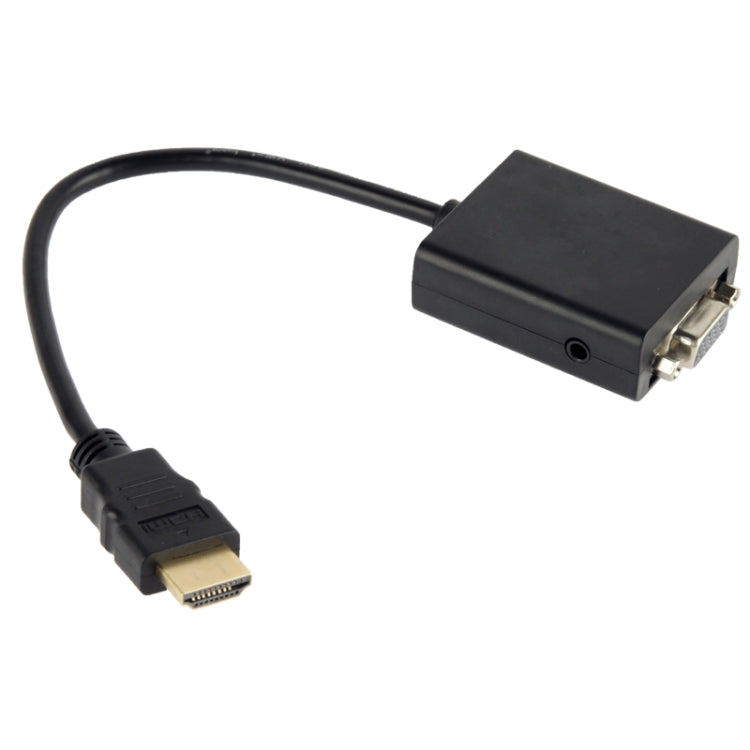 26cm HDMI to VGA + Audio Output Video Conversion Cable with 3.5mm Audio Cable, Support Full HD 1080P(Black) by buy2fix