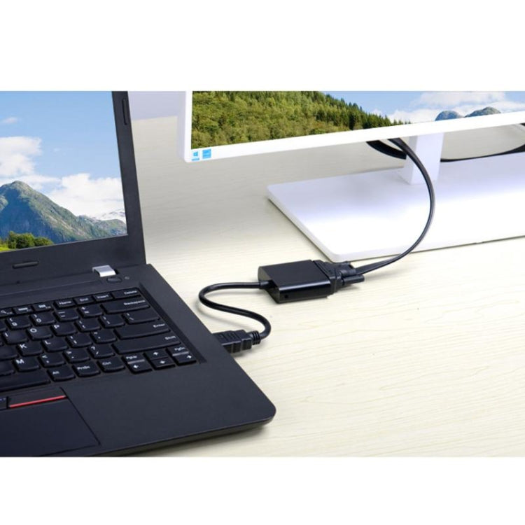 26cm HDMI to VGA + Audio Output Video Conversion Cable with 3.5mm Audio Cable, Support Full HD 1080P(Black) by buy2fix