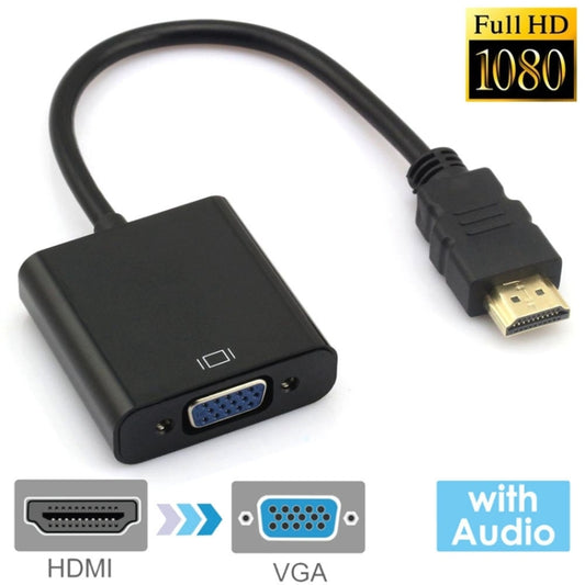 24cm Full HD 1080P HDMI to VGA + Audio Output Cable for Computer / DVD / Digital Set-top Box / Laptop / Mobile Phone / Media Player(Black) by buy2fix