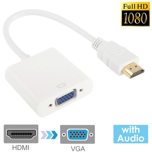 24cm Full HD 1080P HDMI to VGA + Audio Output Cable for Computer / DVD / Digital Set-top Box / Laptop / Mobile Phone / Media Player(White) by buy2fix