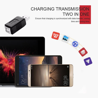 USB 2.0 AM to BF Printer Adapter Converter(Black) by buy2fix