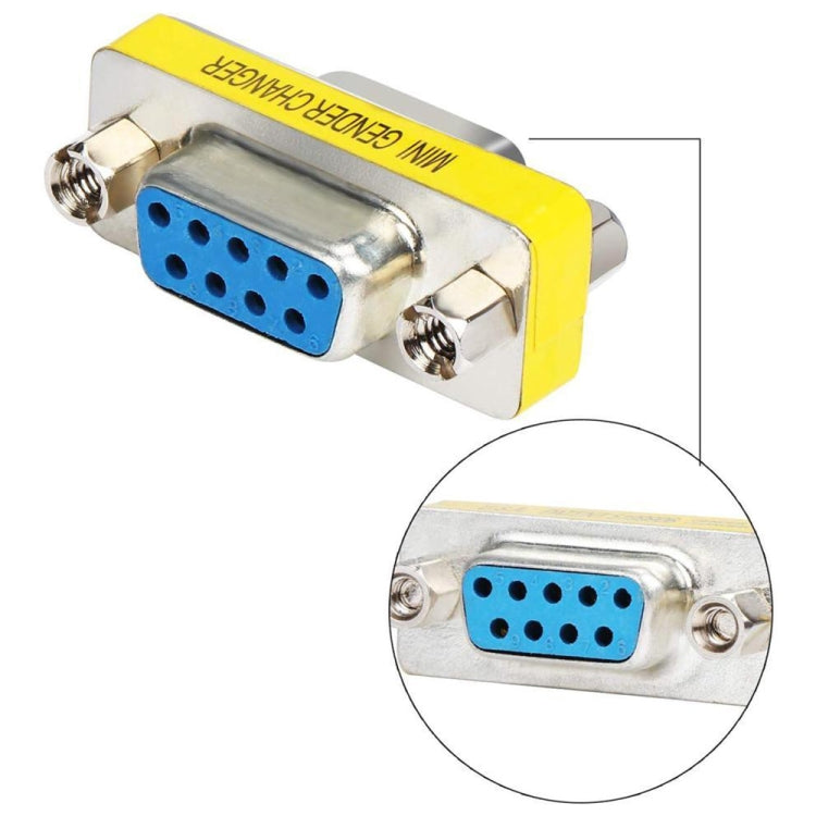Serial RS232 DB9 9 Pin Female to Female Adapter Converter(Blue) - RS485 / RS232 Series by buy2fix | Online Shopping UK | buy2fix