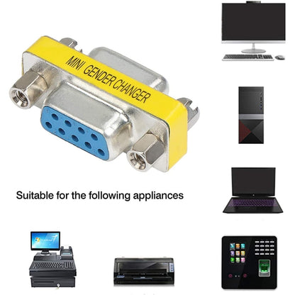 Serial RS232 DB9 9 Pin Female to Female Adapter Converter(Blue) - RS485 / RS232 Series by buy2fix | Online Shopping UK | buy2fix