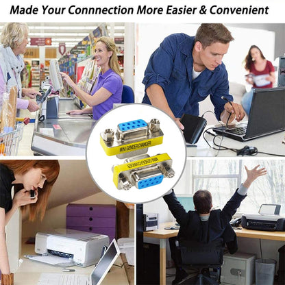 Serial RS232 DB9 9 Pin Female to Female Adapter Converter(Blue) - RS485 / RS232 Series by buy2fix | Online Shopping UK | buy2fix