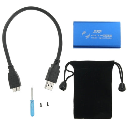 6gb/s mSATA Solid State Disk SSD to USB 3.0 Hard Disk Case(Blue) by buy2fix