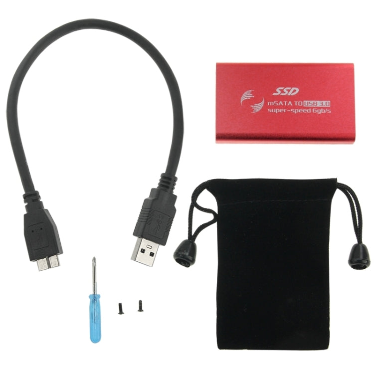 6gb/s mSATA Solid State Disk SSD to USB 3.0 Hard Disk Case(Red) by buy2fix