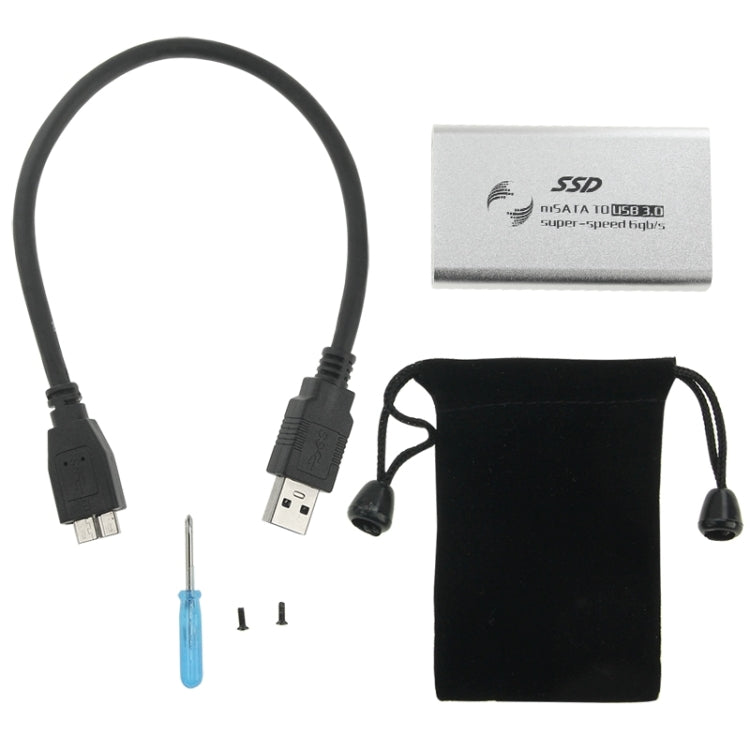 6gb/s mSATA Solid State Disk SSD to USB 3.0 Hard Disk Case(Silver) by buy2fix