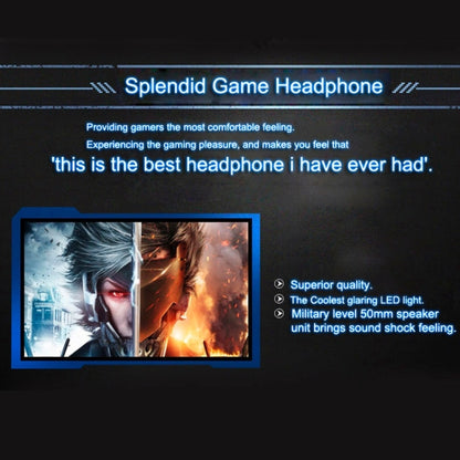 EACH G2000 Over-ear Stereo Bass Gaming Headset with Mic & LED Light for Computer, Cable Length: 2.2m(Orange) by KOTION EACH