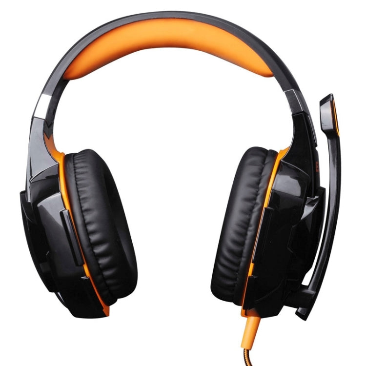 EACH G2000 Over-ear Stereo Bass Gaming Headset with Mic & LED Light for Computer, Cable Length: 2.2m(Orange) by KOTION EACH