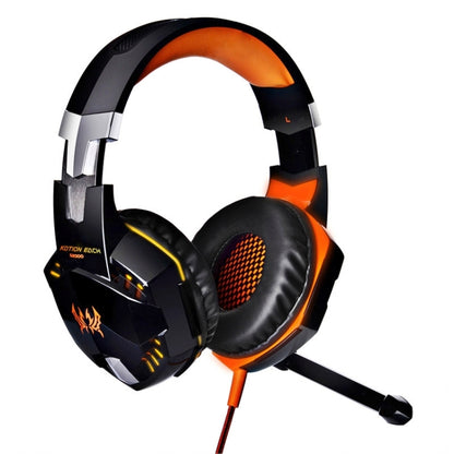 EACH G2000 Over-ear Stereo Bass Gaming Headset with Mic & LED Light for Computer, Cable Length: 2.2m(Orange) by KOTION EACH