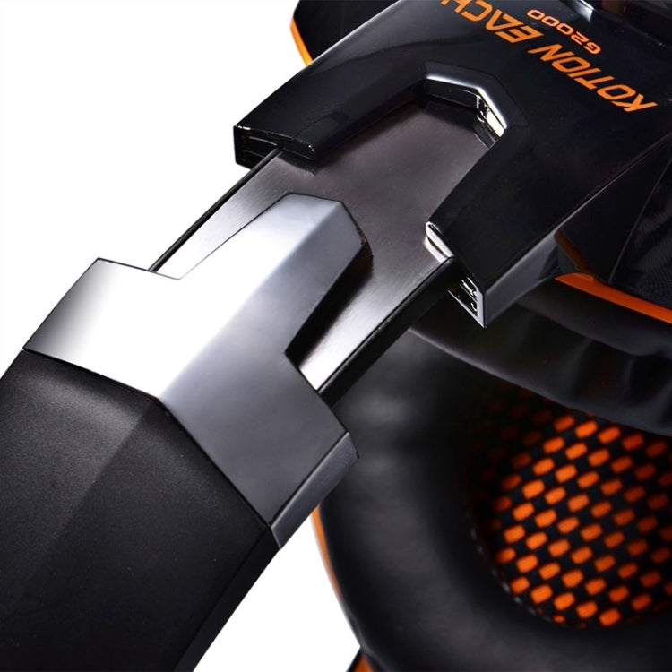 EACH G2000 Over-ear Stereo Bass Gaming Headset with Mic & LED Light for Computer, Cable Length: 2.2m(Orange) by KOTION EACH