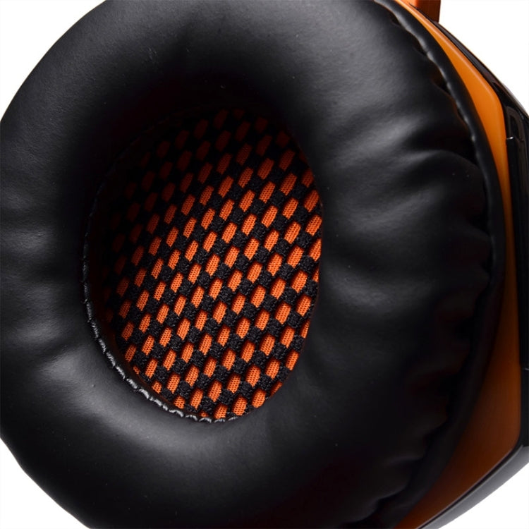 EACH G2000 Over-ear Stereo Bass Gaming Headset with Mic & LED Light for Computer, Cable Length: 2.2m(Orange) by KOTION EACH