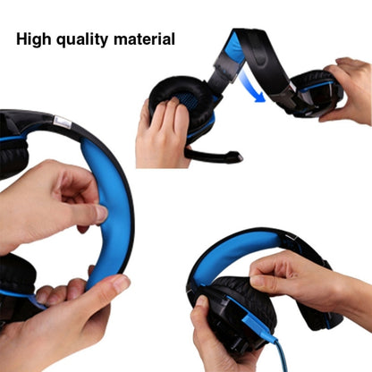 EACH G2000 Over-ear Stereo Bass Gaming Headset with Mic & LED Light for Computer, Cable Length: 2.2m(Blue) by KOTION EACH