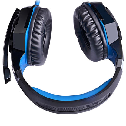 EACH G2000 Over-ear Stereo Bass Gaming Headset with Mic & LED Light for Computer, Cable Length: 2.2m(Blue) by KOTION EACH