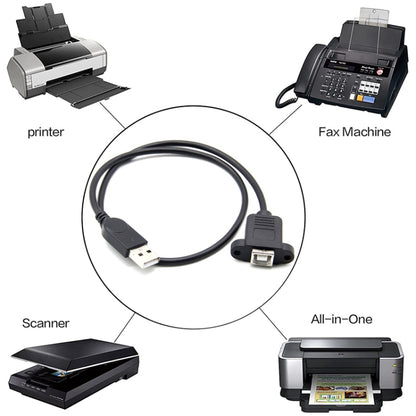 USB 2.0 Male to USB 2.0 Type-B Female Printer / Scanner Adapter Cable for HP, Dell, Epson, Length: 50cm(Black) by buy2fix