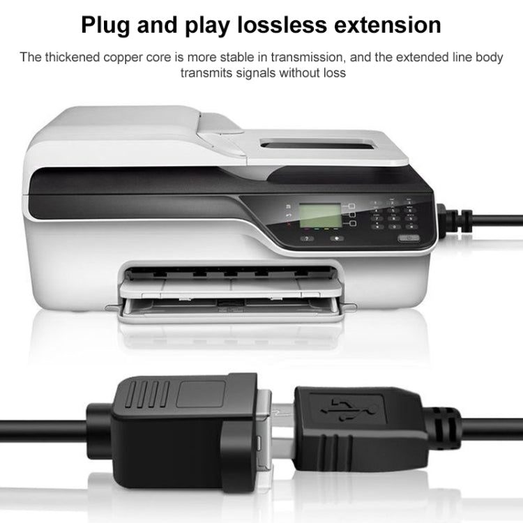 USB 2.0 Male to USB 2.0 Type-B Female Printer / Scanner Adapter Cable for HP, Dell, Epson, Length: 50cm(Black) by buy2fix