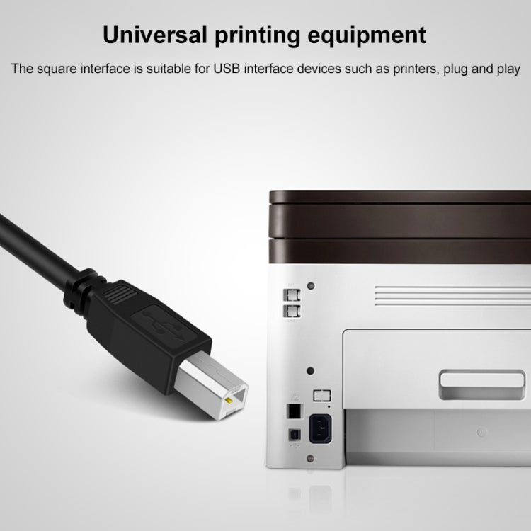 USB 2.0 Type-B Male to USB 2.0 Female Printer / Scanner Adapter Cable for HP, Dell, Epson, Length: 50cm(Black) by buy2fix