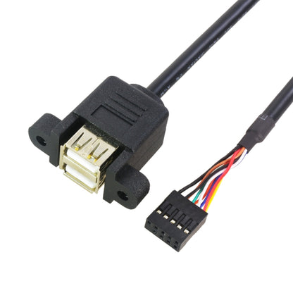 10 Pin Motherboard Female Header to 2 USB 2.0 Female Adapter Cable, Length: 50cm by buy2fix