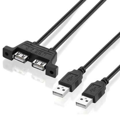 2 USB 2.0 Male to 2-port USB 2.0 Female with 2 Screw Holes Extension Cable, Length: 50cm by buy2fix