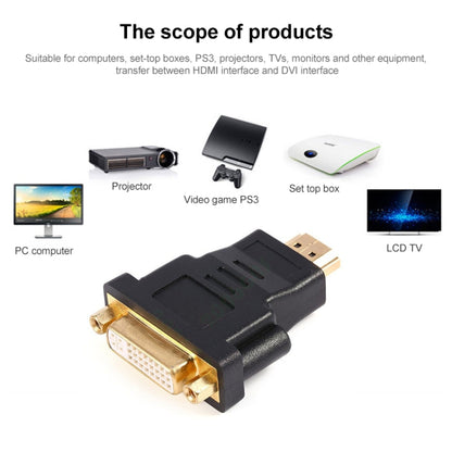 Gold Plated HDMI 19 Pin Male to DVI Female Adapter(Black) by buy2fix
