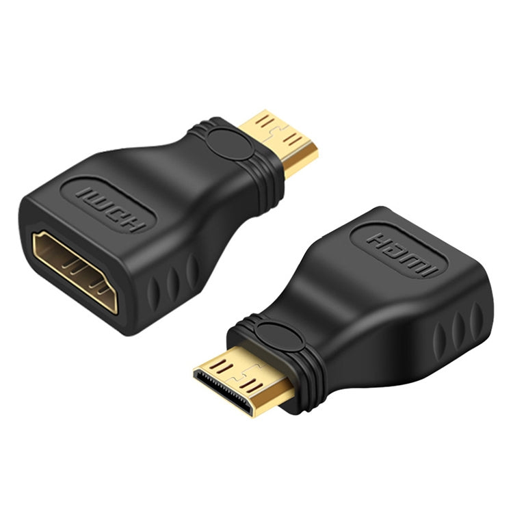 Gold Plated Mini HDMI Male to HDMI 19 Pin Female Adapter(Black) - Adapter by buy2fix | Online Shopping UK | buy2fix