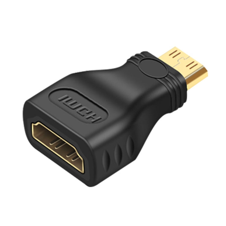 Gold Plated Mini HDMI Male to HDMI 19 Pin Female Adapter(Black) - Adapter by buy2fix | Online Shopping UK | buy2fix