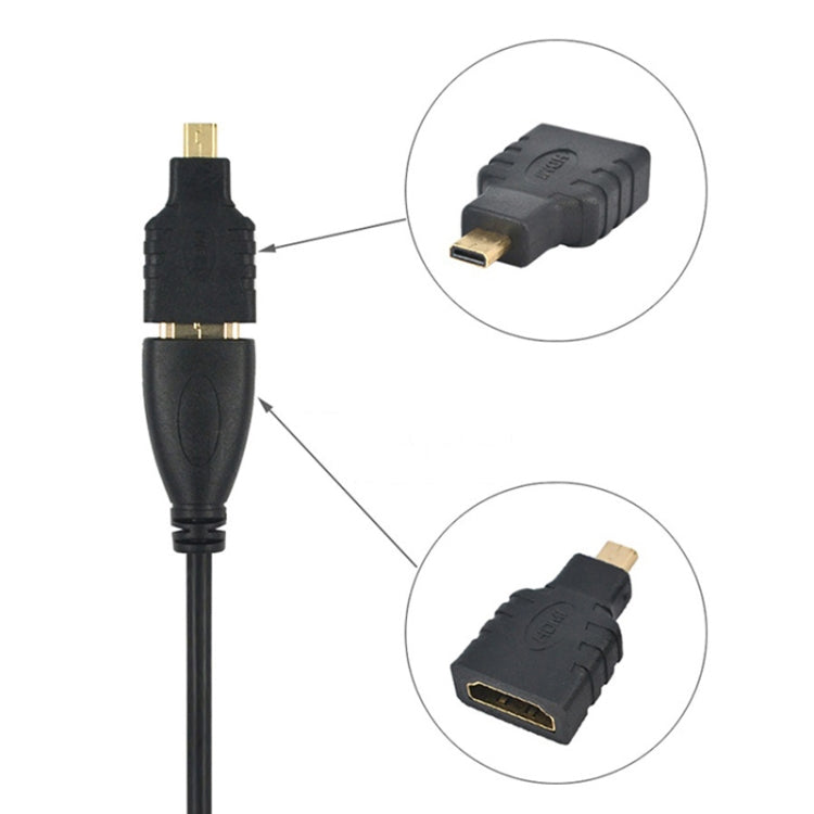 Micro HDMI Male to HDMI Female Adapter (Gold Plated)(Black) by buy2fix