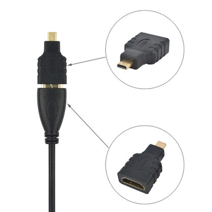 Micro HDMI Male to HDMI Female Adapter (Gold Plated)(Black) by buy2fix
