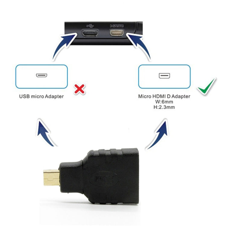 Micro HDMI Male to HDMI Female Adapter (Gold Plated)(Black) by buy2fix