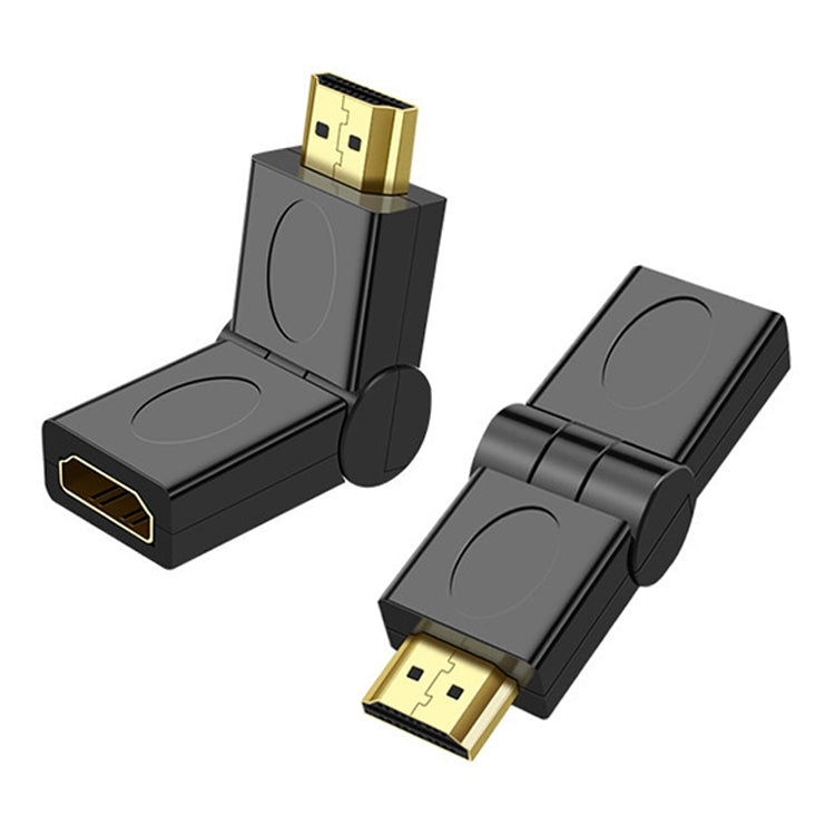 HDMI 19 Pin Male to HDMI 19Pin Female SWIVEL (180 Degree) Adaptor (Gold Plated)(Black) by buy2fix