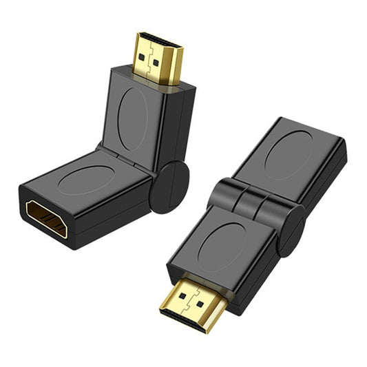 HDMI 19 Pin Male to HDMI 19Pin Female SWIVEL (180 Degree) Adaptor (Gold Plated)(Black) by buy2fix