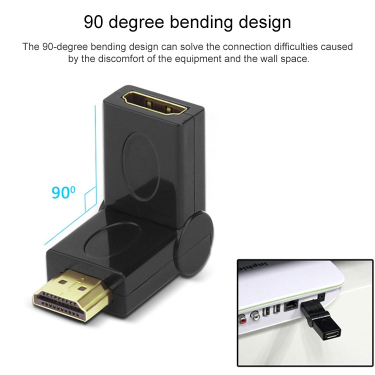 HDMI 19 Pin Male to HDMI 19Pin Female SWIVEL (180 Degree) Adaptor (Gold Plated)(Black) by buy2fix