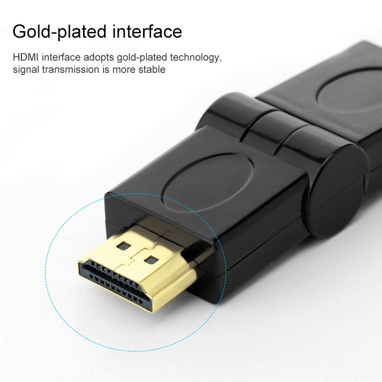 HDMI 19 Pin Male to HDMI 19Pin Female SWIVEL (180 Degree) Adaptor (Gold Plated)(Black) by buy2fix