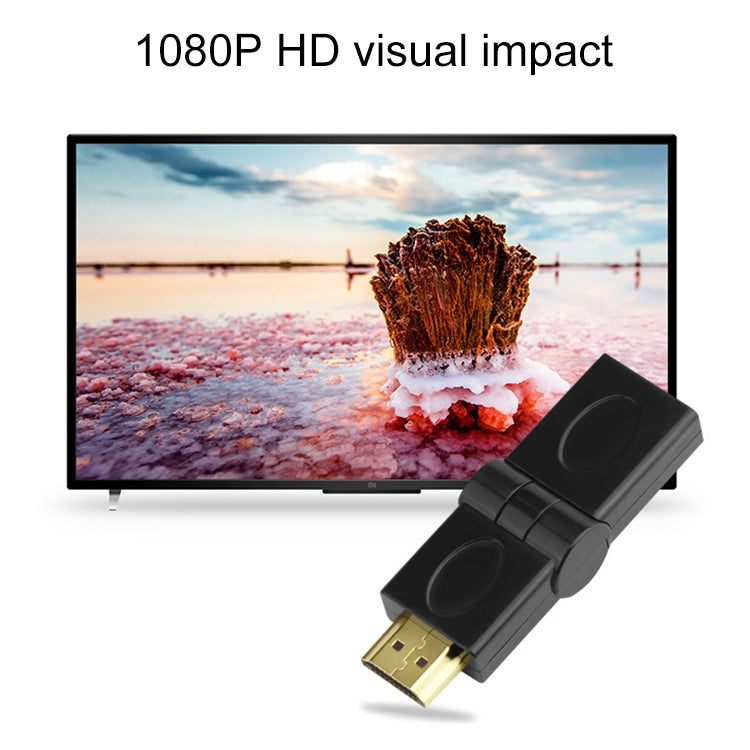 HDMI 19 Pin Male to HDMI 19Pin Female SWIVEL (180 Degree) Adaptor (Gold Plated)(Black) by buy2fix