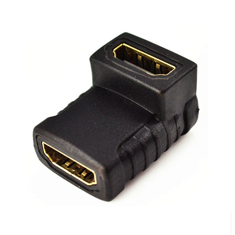 HDMI Angle Coupler (Female to Female) - 90 Degree (Gold Plated)(Black) by buy2fix