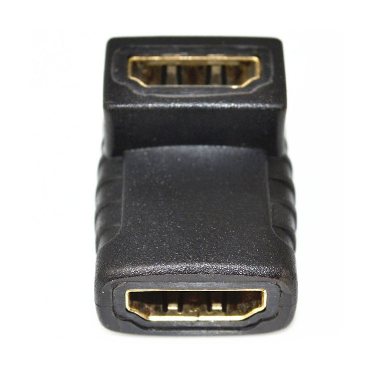 HDMI Angle Coupler (Female to Female) - 90 Degree (Gold Plated)(Black) by buy2fix