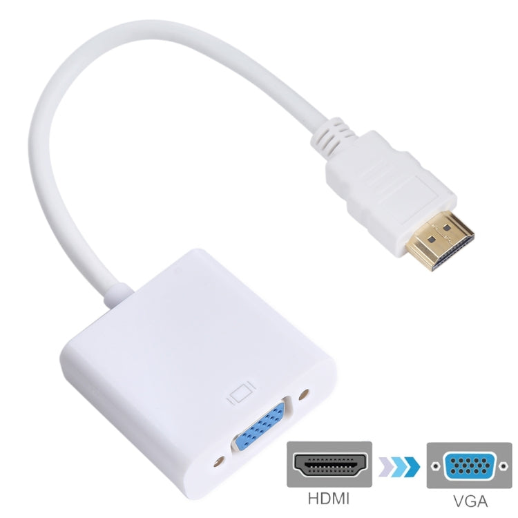 20cm HDMI 19 Pin Male to VGA Female Cable Adapter(White) - Cable by buy2fix | Online Shopping UK | buy2fix