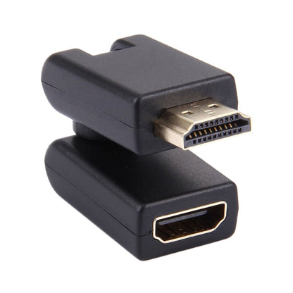 HDMI 19 Pin Male to Female 360 Degree SWIVEL Adaptor (Gold Plated)(Black) by buy2fix
