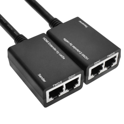 HDMI Extender by Cat5e / 6 LAN Cable 30M / 1080P(Black) - Amplifier by buy2fix | Online Shopping UK | buy2fix