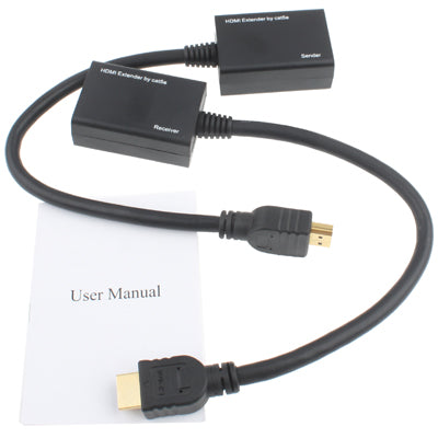 HDMI Extender by Cat5e / 6 LAN Cable 30M / 1080P(Black) - Amplifier by buy2fix | Online Shopping UK | buy2fix