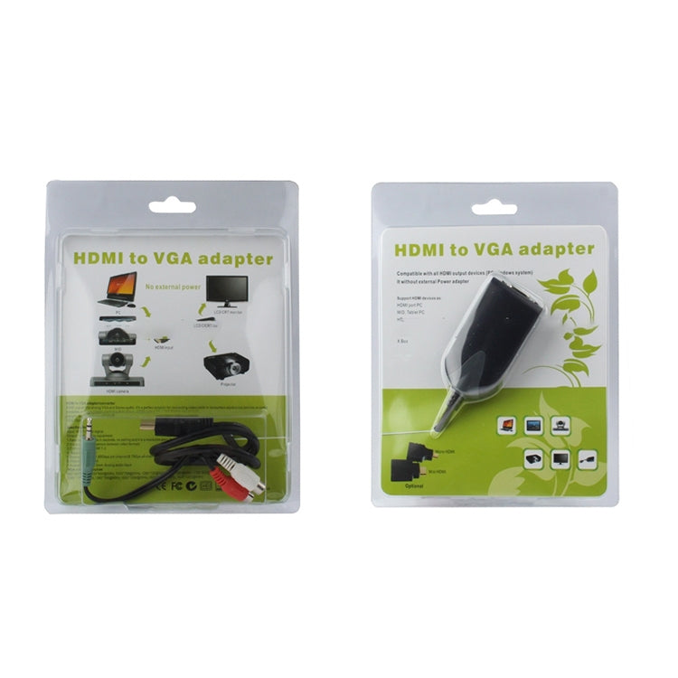 HDMI Male to VGA Female Adapter With Audio Cable(Black) by buy2fix
