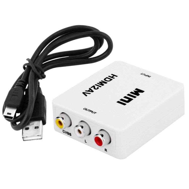 VK-126 MINI HDMI to CVBS/L+R Audio Converter Adapter (Scaler)(White) by buy2fix