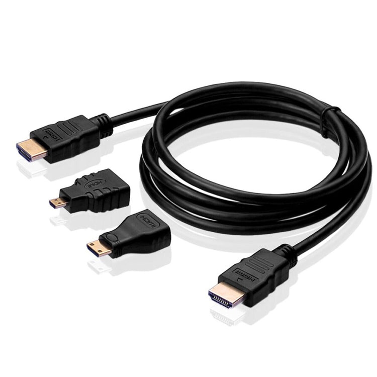 3 in 1 Full HD 1080P HDMI Cable Adaptor Kit (1.5m HDMI Cable + HDMI to Mini HDMI Adaptor + HDMI to Micro HDMI Adaptor) by buy2fix