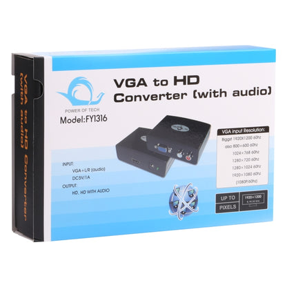 VGA to HDMI Converter with Audio (FY1316)(Black) - VGA Converter by buy2fix | Online Shopping UK | buy2fix