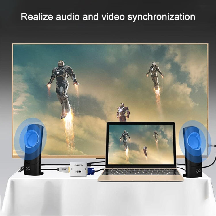 1080P Mini VGA to HDMI Audio Video Converter for HDTV, PC, Laptop and DVD by buy2fix