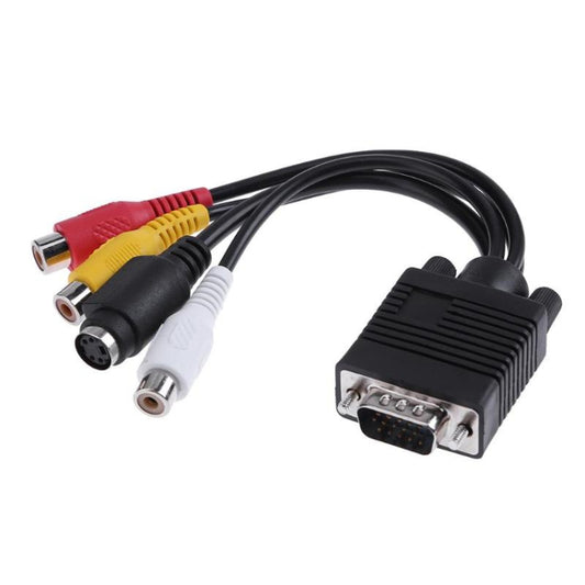 VGA to S-Video AV RCA TV Converter Cable Adapter with 2 Audio Cable - Cable by buy2fix | Online Shopping UK | buy2fix