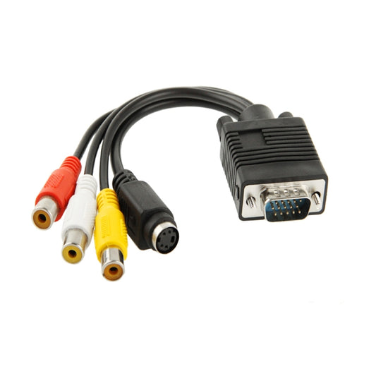 VGA to S-Video AV RCA TV Converter Cable Adapter with 2 Audio Cable - Cable by buy2fix | Online Shopping UK | buy2fix