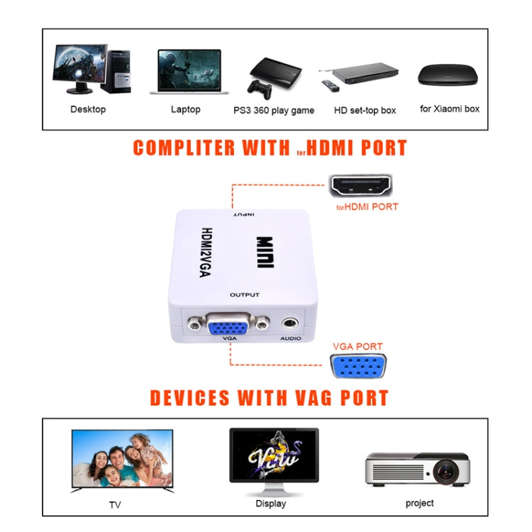 Mini HDMI to VGA Audio Converter by buy2fix